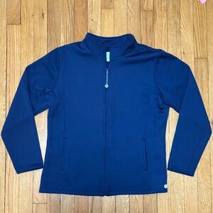 MedCouture Layers Jacket XL Navy Zip Front Scrub Warm-Up Stretch